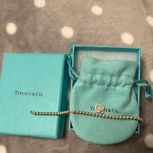 Tiffany & Co. Sterling Silver Bead Bracelet with Tiffany Blue Pouch